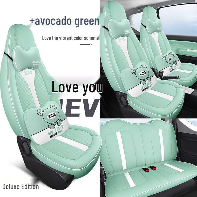 202426 Wuling Hongguang Mini Macaron Full-Coverage Seat Cushion - Modified Interior Car Seat Cover.