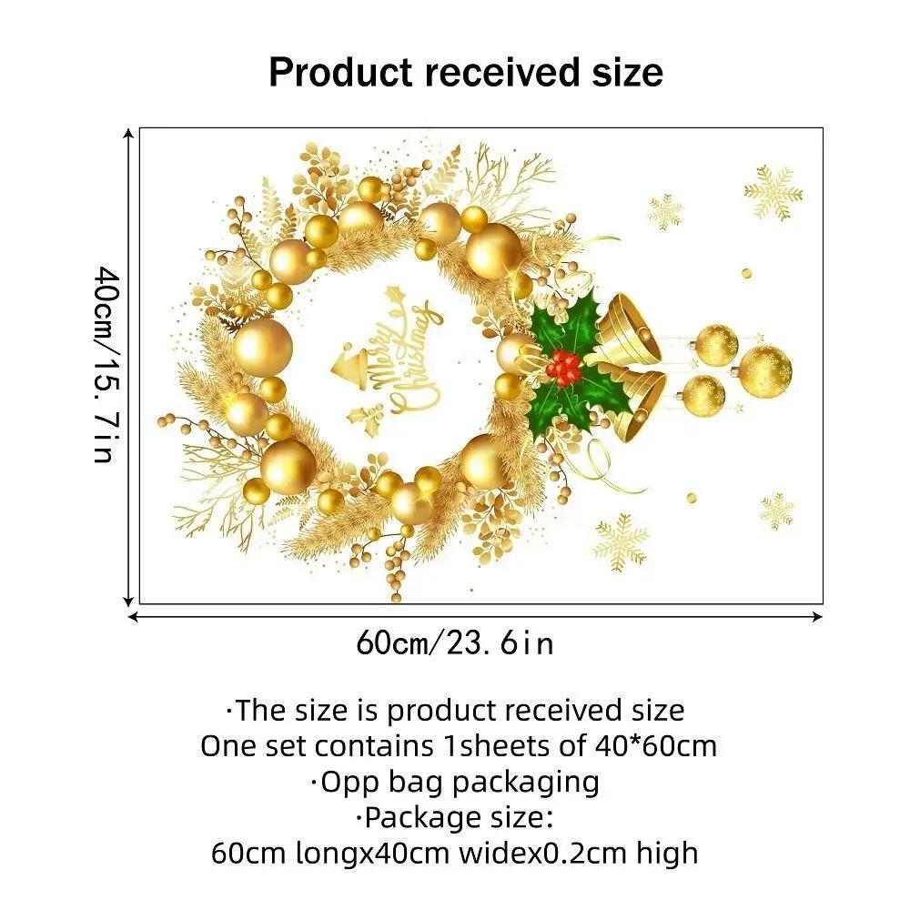 PVC Christmas Window Stickers Reusable Whole Sheet Christmas Window Decals Electrostatic Christmas Glass Window Stickers