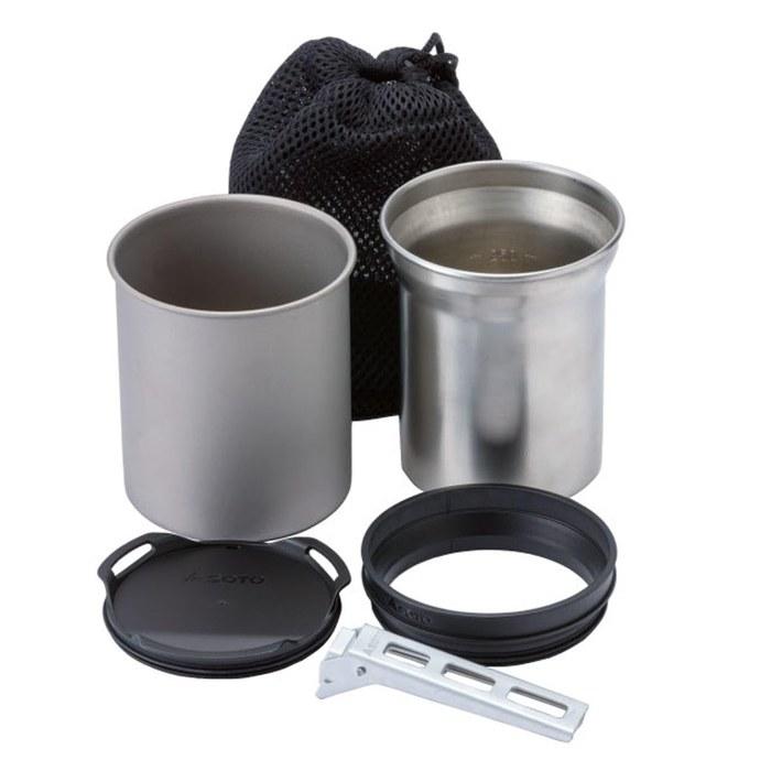SOTO Cooker Mug 6-Piece Set, Lightweight, Compact, for Solo/Duo Hiking, Trekking, Camping, Outdoor, Thermostack SOD-520