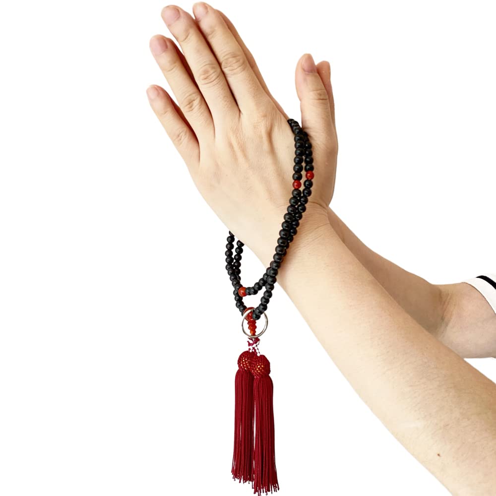 Myorenka Soto Zen Buddhist Prayer Beads For Women Formal Prayer Beads Ebony Agate Tailored 8 Dimension Bead Bag Included Prayer Beads Zen Buddhism
