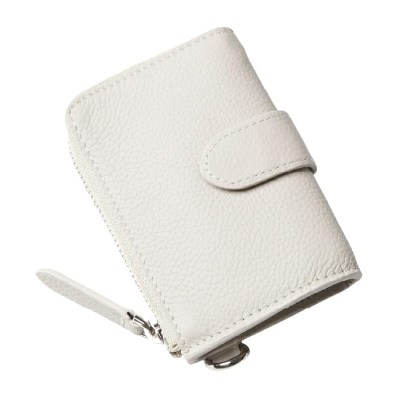 ROND Card Coin Card Coin Genuine Beige DEMIU D-ring Wallet, Case, Purse, Holder, Pocket, Leather,