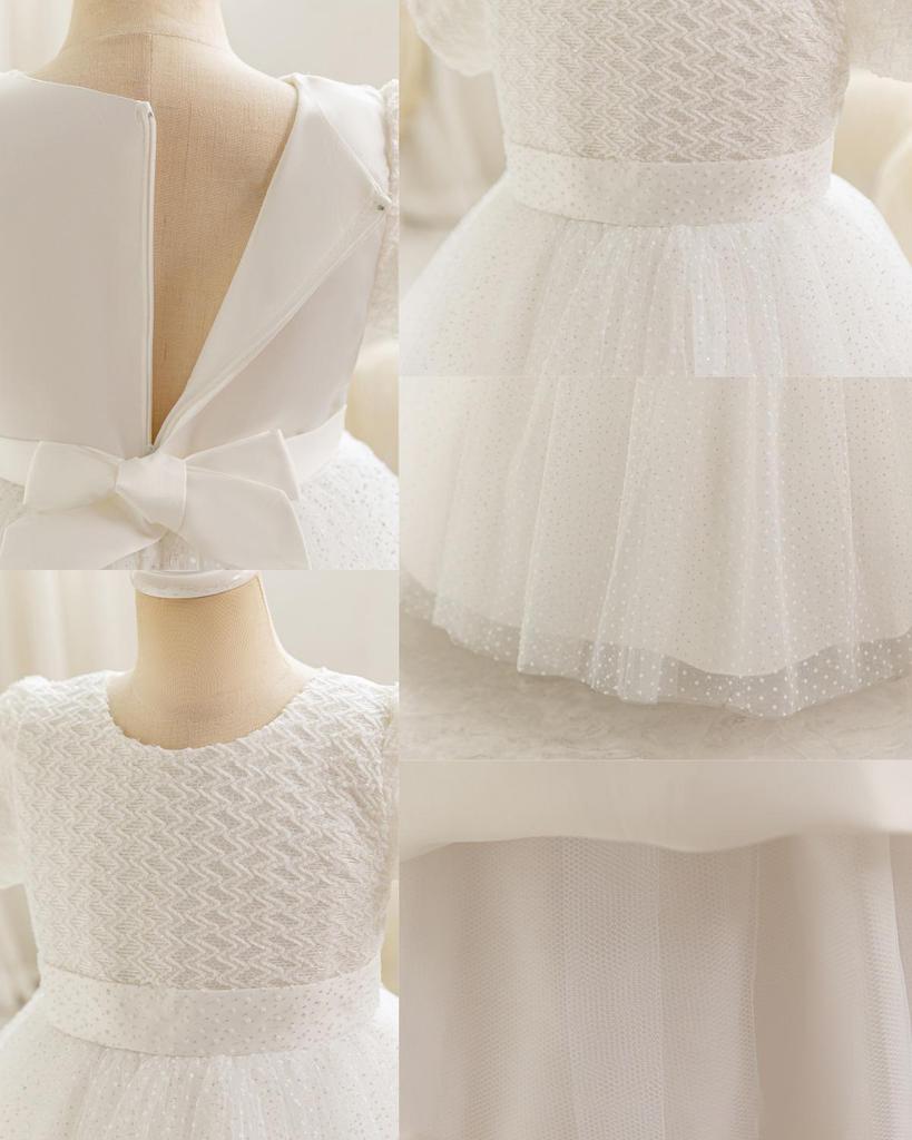 Sequin Puffy Princess Dress for Girls - Evening & Catwalk Performance Attire with Bubble Sleeves