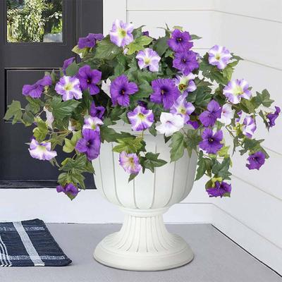 Artificial Morning Glory UV Resistant Faux Flowers Realistic Faux Silk Flower for Outdoor Indoor Decoration Window Box Hanging Basket