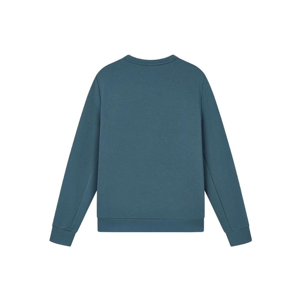 FILA Official Mens Pullover Sweatshirt 2023 Autumn Simple Sports Fitness Crew Neck Long Sleeve Knit Top Men tops Tea-Blue A11M331204F-DB