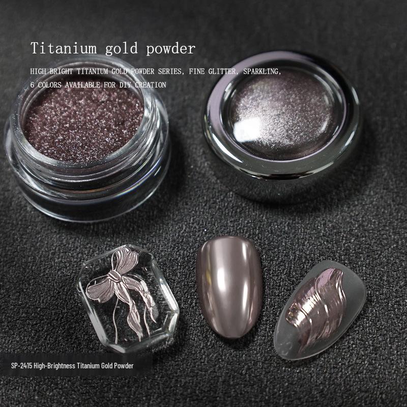 

Металлическая титаново-золотая зеркальная пудра для ногтей с глиттером цвета сушеной розы