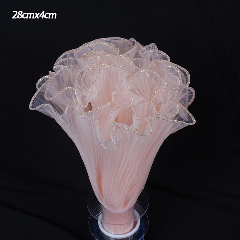 petite28X400cm Flower Wrapping Paper Pearl Packaging Material Supplies Wave Yarn Lace Mesh Florist Bouquet Party Valentine Gift