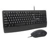 HUO JI Wired Keyboard and Mouse English with Numeric Waterproof Membrane Keyboard with Palm USB Plug Compatible Set, Layout, Quiet, Full-Size Keypad,