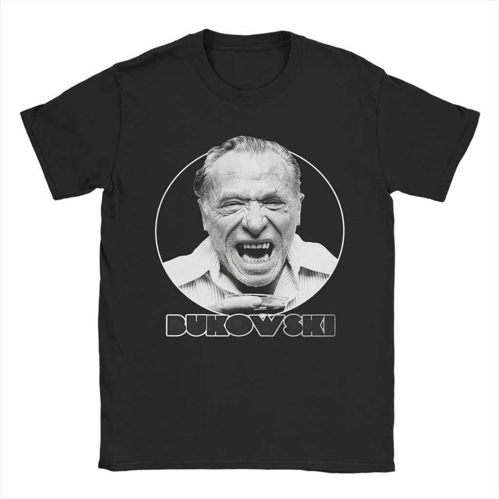 Charles Bukowski Quote Poster Fashion T-Shirts Short Sleeve Street Style Tshirt Summer 100% Cotton O-Neck Oversized Clothing