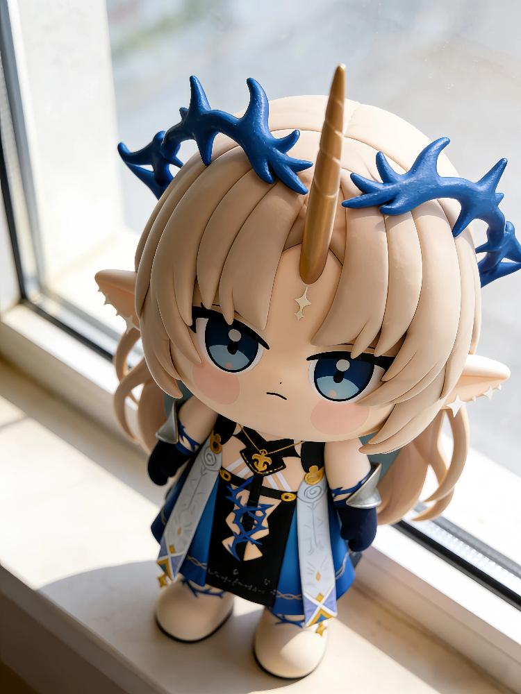 New 13cm Kati Xixia Cute Elf Girl Anime Gk Figure Full Painted Desktop Decor Pc Case Ornament Trendy Gift For Anime Fans