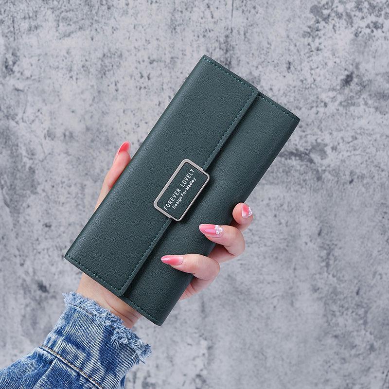 Korean Style Women's Minimalist Tri-Fold Wallet & Card Holder