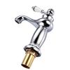 Ceramic Antique Brass Faucet Single Handle Blue White Porcelain Long Neck Faucet Durable Mixer Sink