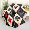 Automatic Folding Umbrella Playing Card Suits with a Diamond Grid Design. Portable Collapsible Design, Casual Outdoor Accessor