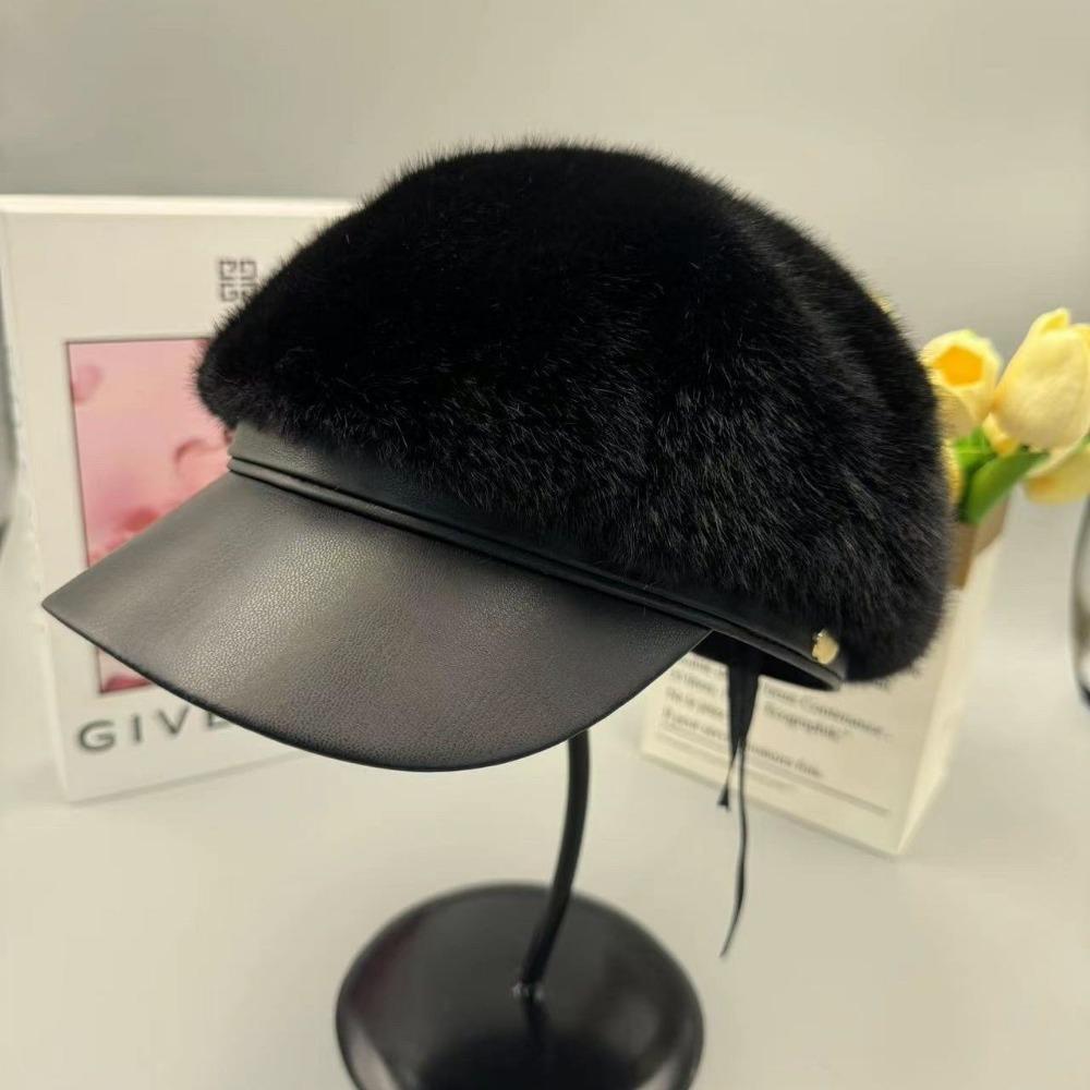 Dopamine Fashion Versatile Imitation Mink Winter Hat Internet Celebrity Ins Warm Autumn and Winter Big Head Beret
