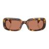 MIU MIU Logo Design Acetate Rectangular Sunglasses Women Sunglasses Tortoise MUB13S14L90Q