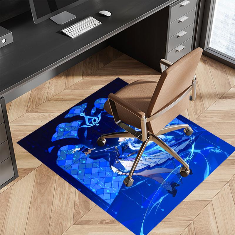 1 Stück Genshin Impact Furina Druck Teppich - Weiche, Waschbare Rutschfeste Indoor-Matte für Bürostühle, Wohnzimmer, Home Office Dekorteppich