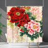 Shower Curtain Waterproof And Mildew-Proof 3D Digital Printing Plant Flower Plant Shower Curtain Bathroom Partition
