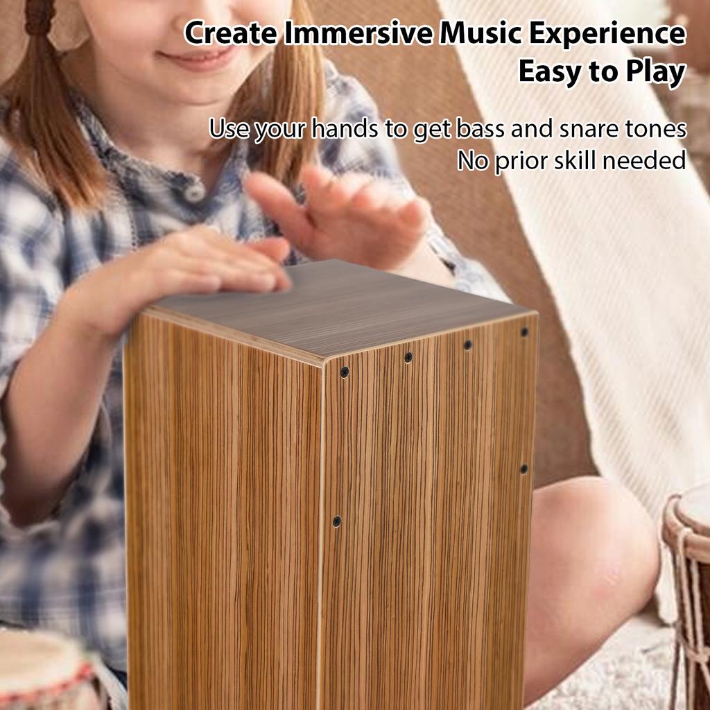 Cajon Drum Box Wooden Drum Hand Drum Smooth Glossy Surface Percussion Instrument Zebra Wood for