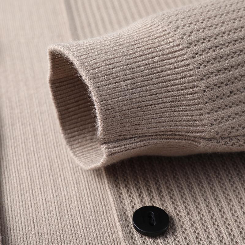 Spring and Autumn Men's Knitted Sweater Men's High-end Fashion Lapel Casual Men's Cardigan Jacket
