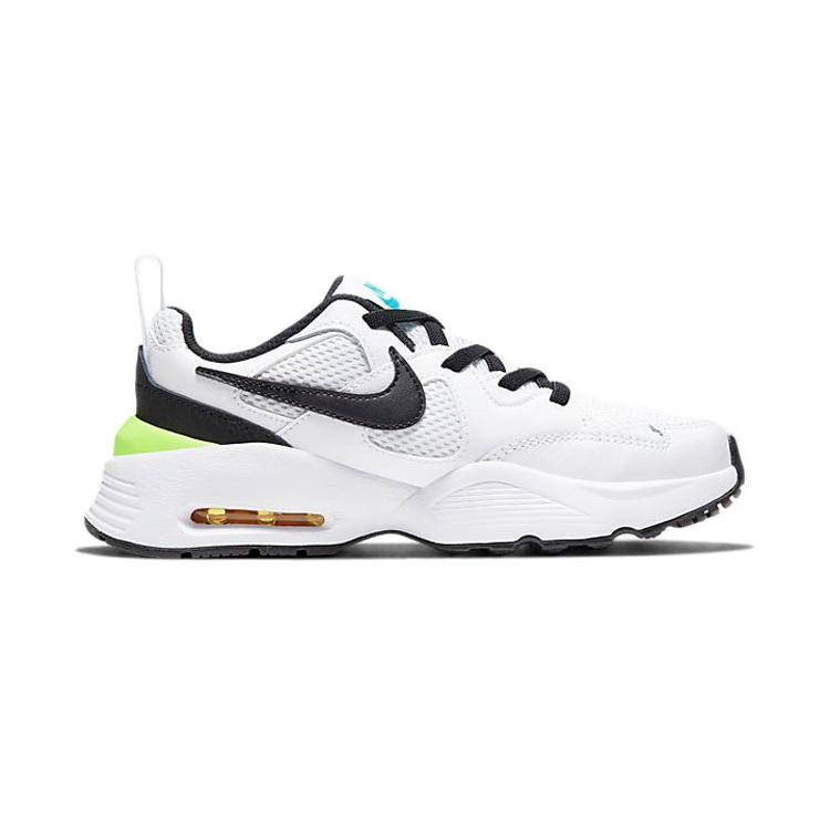 Nike Air Max Fusion Cushioning Abrasion Resistant Breathable Low Top Running Shoes White Black Green Pre School CJ3825-103