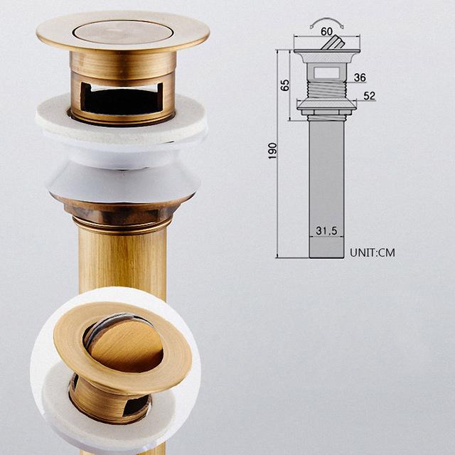 Bathroom Vessel Pop Up Sink Drain Strainer, Flip Top Stopper for Lavatory Basin, Antique Brass Pop Up Sink Overflow Cover