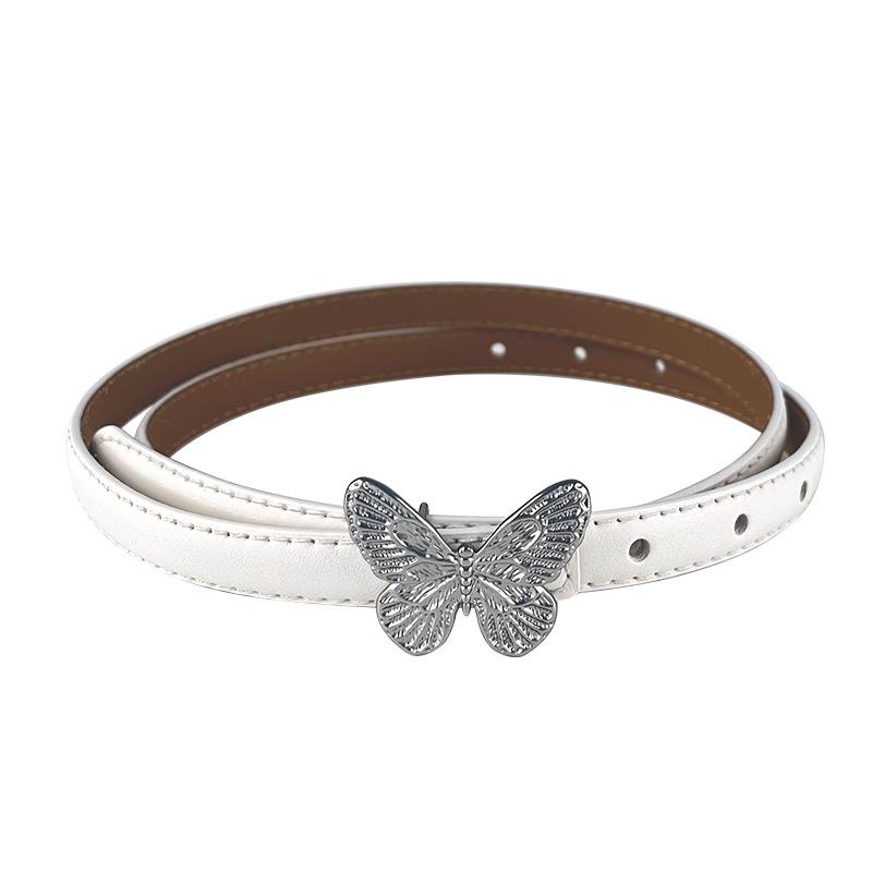 Fine Leather Women'S Belt With Casual Pants, Short Skirt, Jeans Belt, Butterfly Belt.