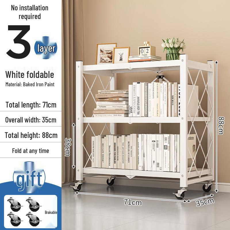 Portable Folding Storage Rack for Study or Living Room