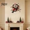 Festive Home Decorations Muscle Santa Claus Break Through Wall Christmas Decal, 3D Cracked Brick Creative Ornaments Self‑Adhesive Sticker,