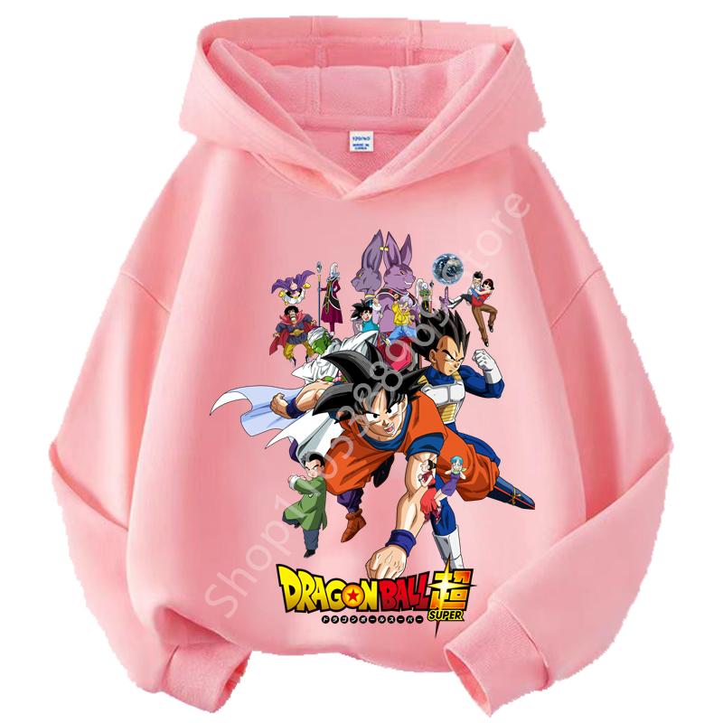 Dragon Ball Chibi Characters Kids Hoodie 100-160 Size 3-12 Years Boys Casual Sporty Children's Sweatshirt