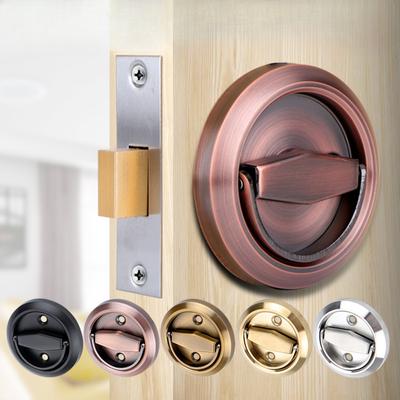 Stainless Steel Pull Ring Door Lock Living Room Bathroom Background Wall Single Side Concealed Invisible Circular Handle Lock