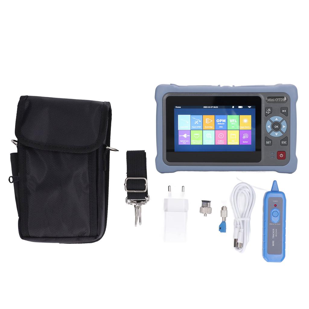 Optical Time Domain Reflectometer 100km 12 in 1 Optic Cable Tester with 4.3in Touchable Screen 110‑240V EU Plug