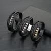 Stainless Steel Beaded Bracelet Punk Men's Classic Multilayer Braided Leather Bracelet Black Buckle Homme Pulseras