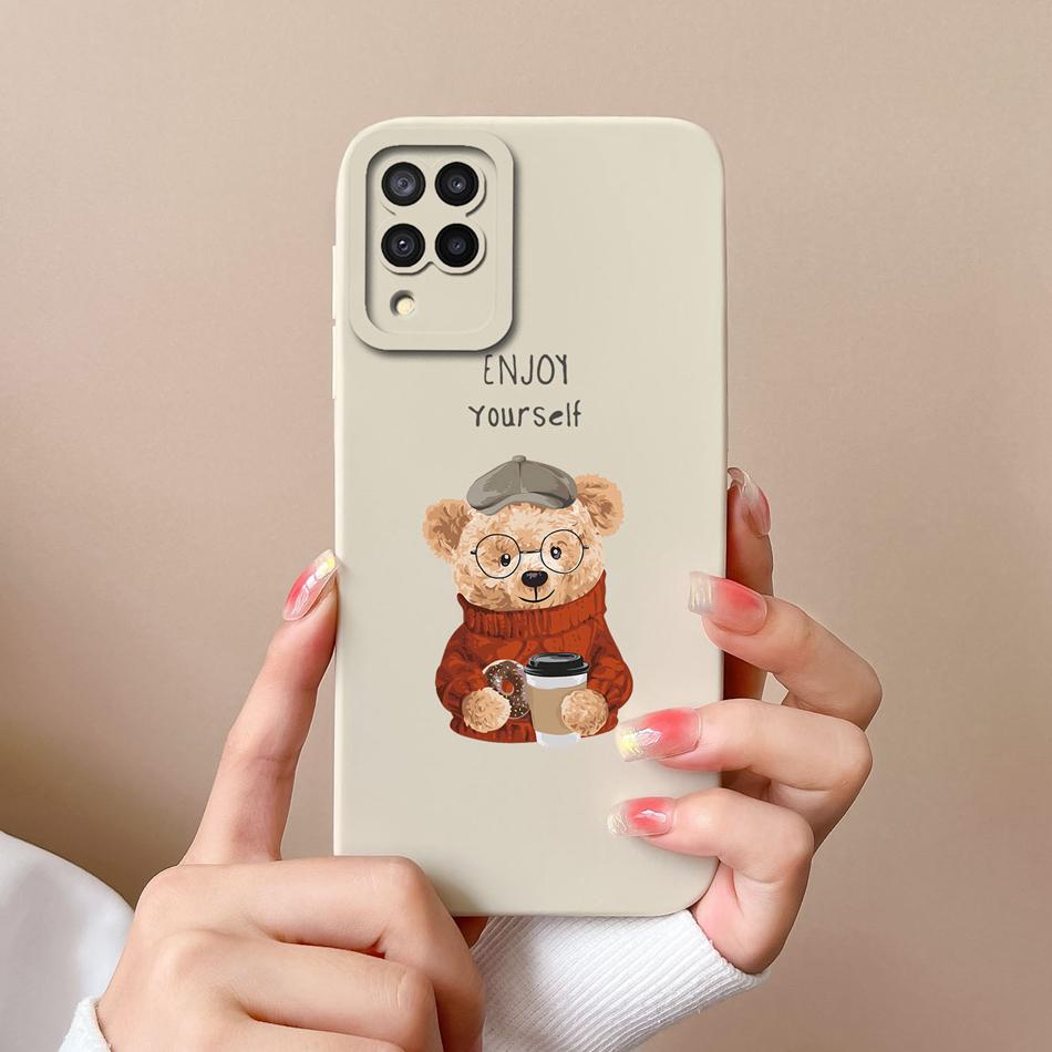 For Samsung Galaxy A12 M12 F12 Phone Case Cartoon Liquid Silicone Full Protection Anti Drop Cover For Samsung A 12 M 12 Bumper