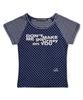 Damiswi Dot Stripe Lettering Short Sleeve_Navy