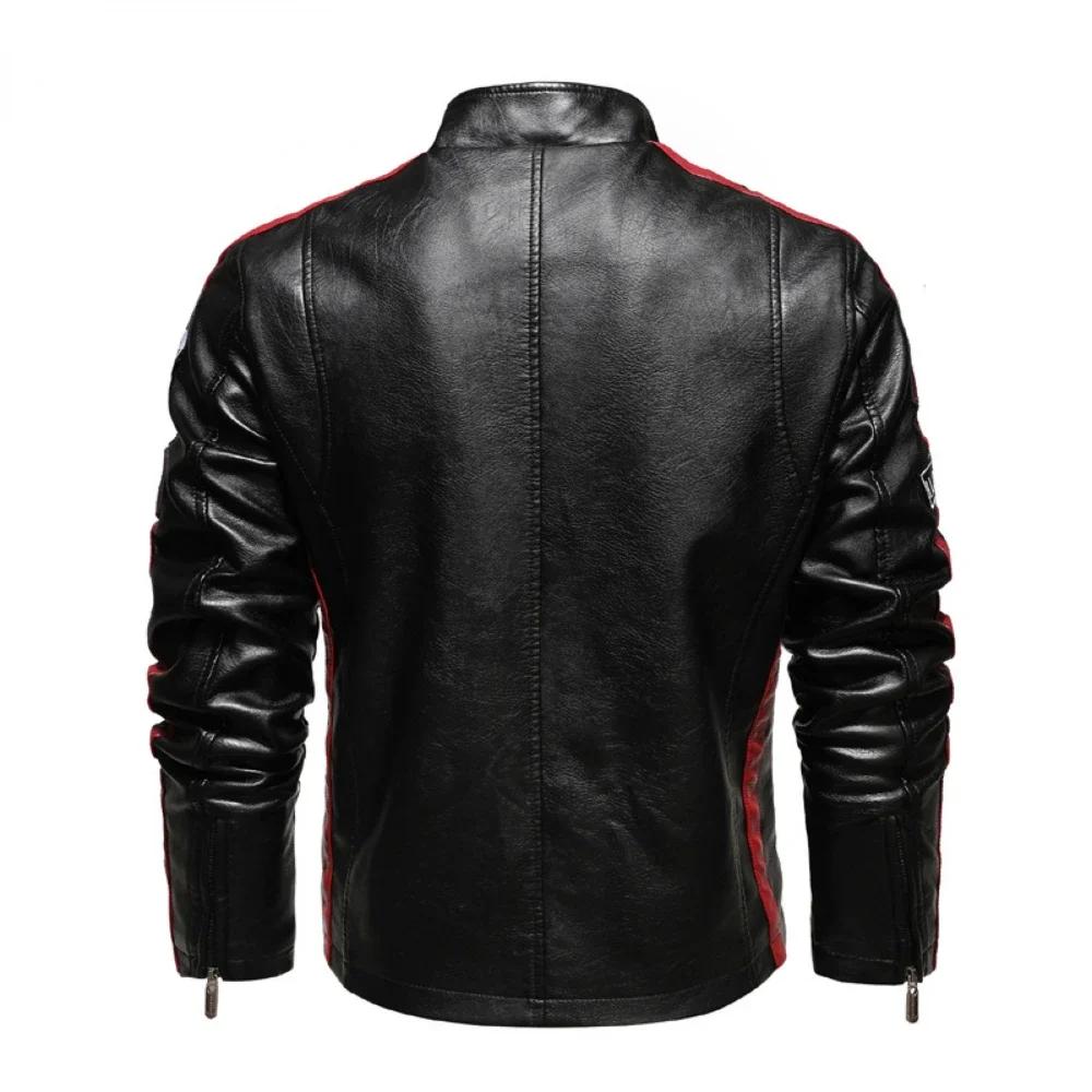 Mens Vintage Motorcycle Jacket 2026 Men Biker Leather Jacket Male Embroidery Bomber Coat Winter Pu Overcoat