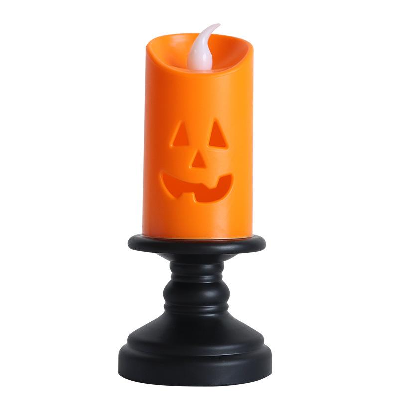 

Halloween Pumpkin Lantern New Decorative Candlestick Wind Light LED Electronic Candle Light Creative Oil Lamp Ornament помаранчевий