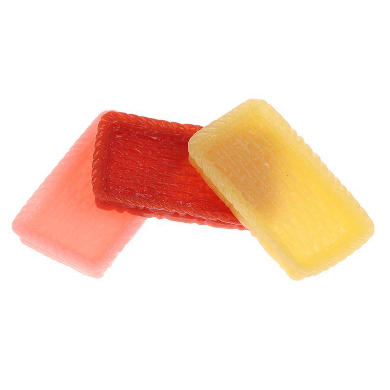 

10Pcs 1/12 Dollhouse Miniature Plate Basket Simulation Tray Doll Kitchen Decor жёлтый