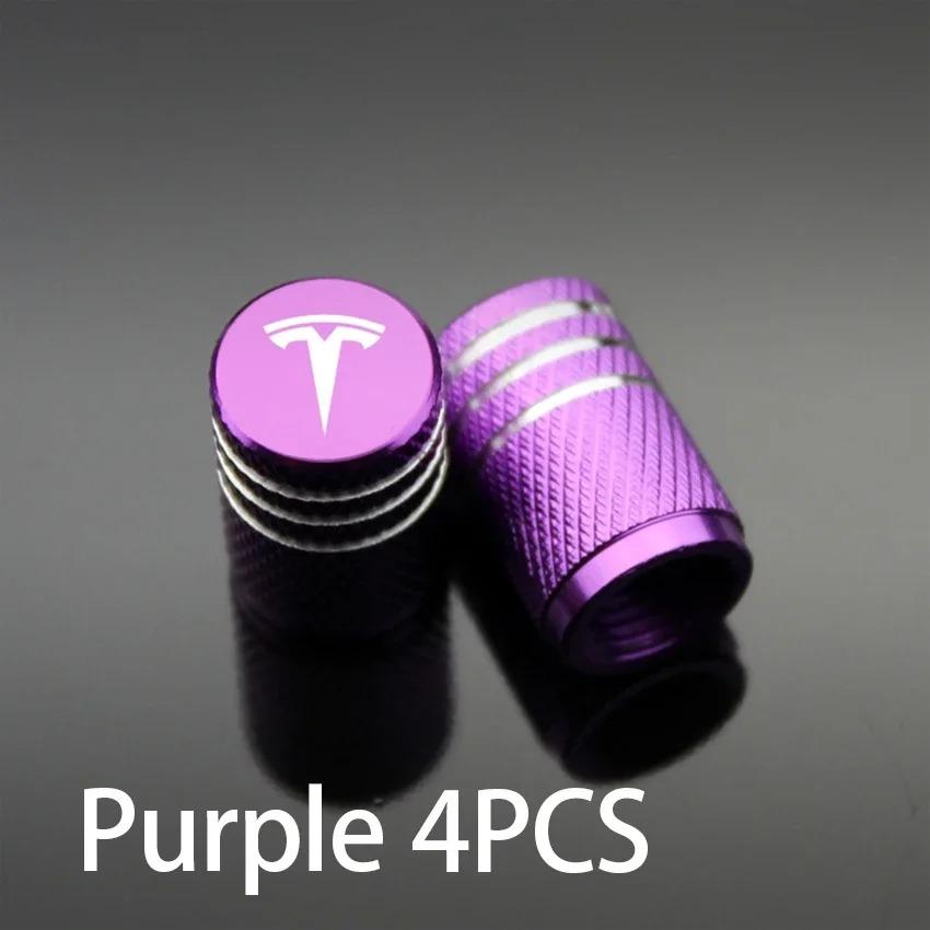 Tesla Model 3 Y S X - 4PCS Aluminum Alloy Tire Valve Stem Caps Covers, Car Wheel Accessories Replacement