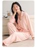 Women's Cotton Cardigan Two-Piece Set with Chest Pads: Sweet & Casual Long Sleeve Home Wear for Spring & Autumn