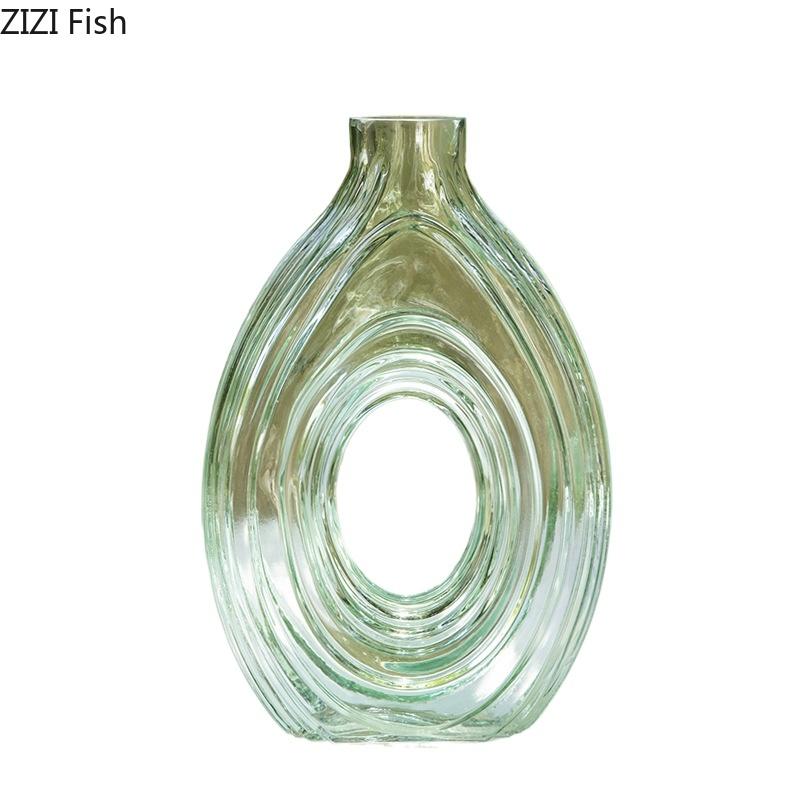Hollow Transparent Glass Vase Hydroponics Plant Pots Table Decoration Flower Arrangement Floral Vases Room Aesthetic Decor