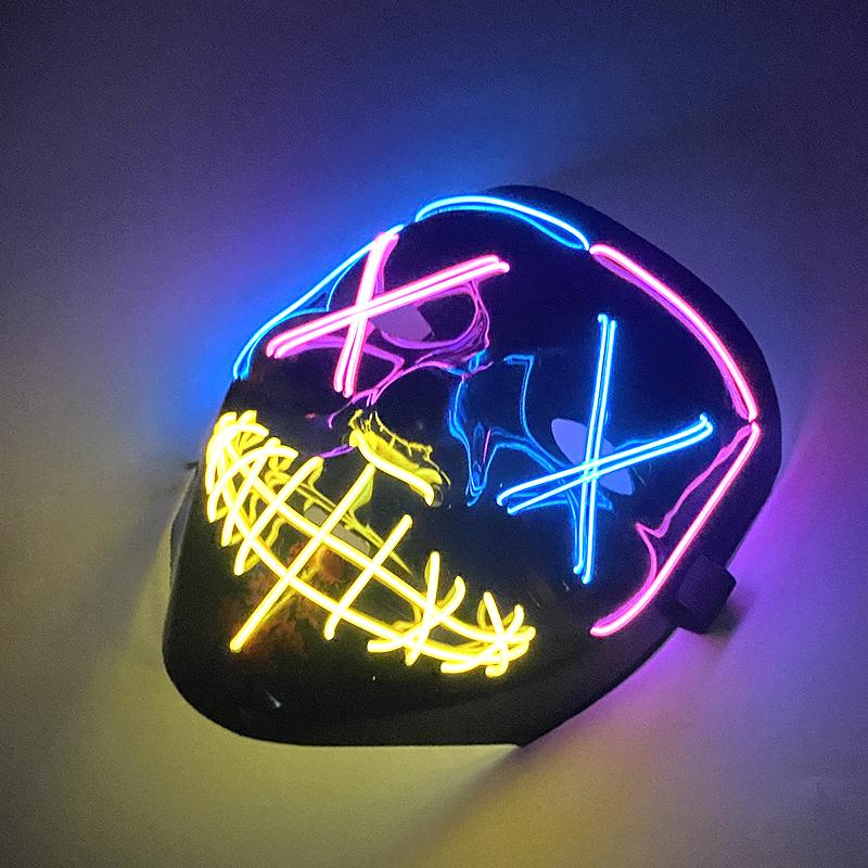Glowing Vendetta Mask Bar Cosplay Costume Decoration Horror Multi-color LED Mask V For Vendetta Luminous Mask For Men Women
