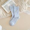 Ladies Winter Plush Thickened Warm Sweet Embroidered Bow Wool Pile Pile Socks