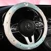 All-Season Suede Steering Wheel Cover with Rhinestones and Crown for Cars, Trucks & SUVs