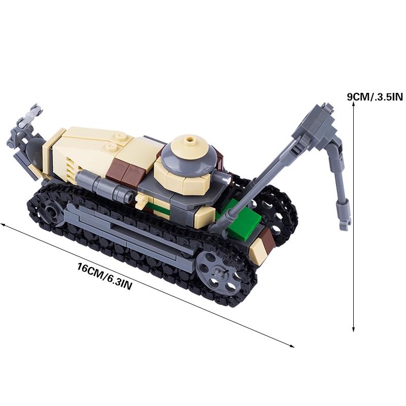WW2 Military Tank Series Building Blocks German Soviet Union Army Soldier Figures Armored Vehicle Car Cannon Weapon Bricks Toys