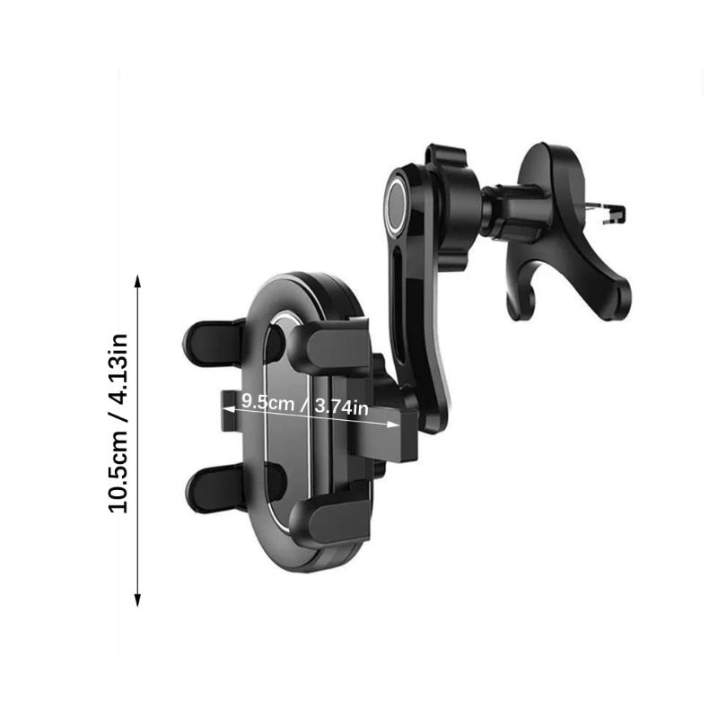 Dashboards Phone Mount With Secure Lock 360 Rotation Clip On Air Outlet Cellphone Holder For 4.7-7.2inch