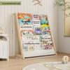 Mehrschichtiges Kinder-Bücherregal aus Massivholz mit abnehmbarem Stoff, Standregal für Kindergarten und Baby-Bücher