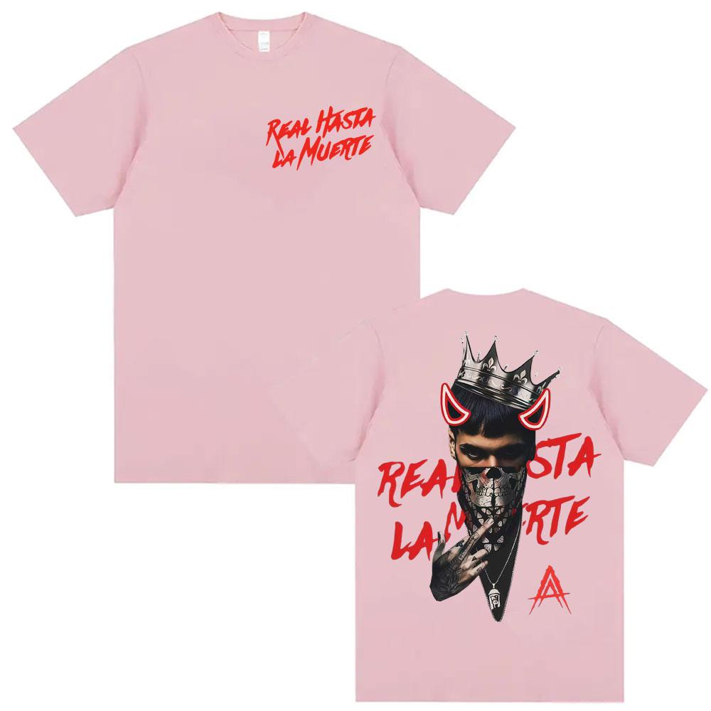 Anuel AA Rhlm 2 Real Hasta La Muerte Tour Cover TShirt Men Women Fashion High Street Gothic Clothes Tshirts Pure Cotton Top