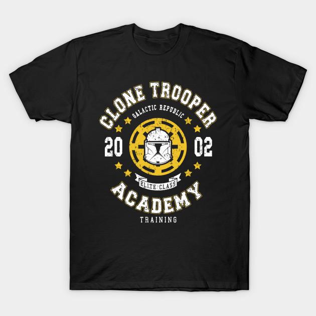 Men Black Print T-shirt Clone Trooper Academy 02 No-Cut Transfer Paper Print Cotton Tshirt L чёрный