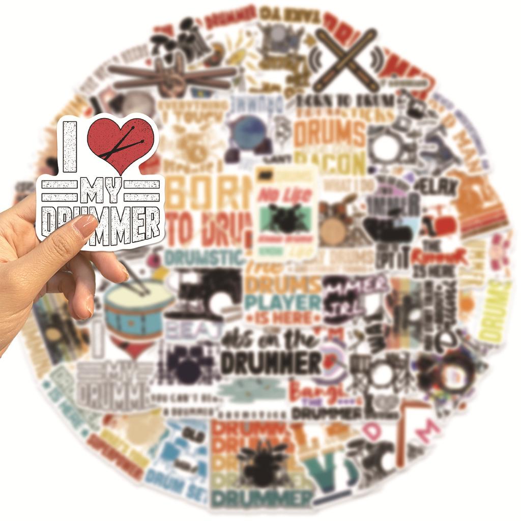 50 Rock Rack Drum Graffiti Stickers Personalized Decorative Guitar Notebook Suitcase DIY Waterproof Stickers