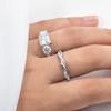 925 Silver Princess Cut Moissanite Ring with Twisted Arm and Four-Claw Setting - Light Luxury, High-End 18k Plated.