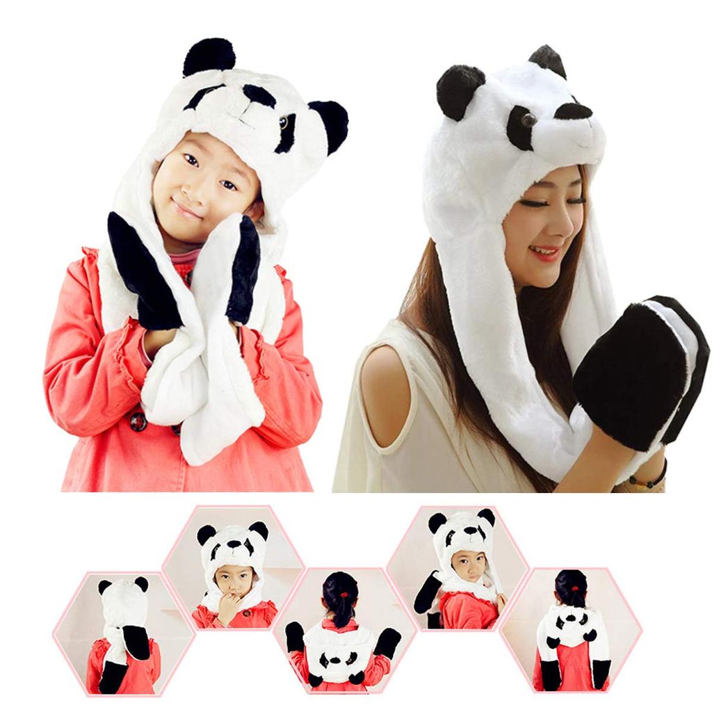 [Xiang Ru] Animal Hat for Christmas Cosplay, Ox, Tiger, Panda, Rabbit, Year of the Rabbit, Includes Gloves and Scarf, Cute Plush Kigurumi Costume for